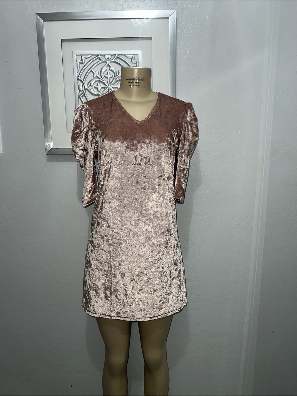 Jennifer Lopez Blush Pink Velvet Shift Dress
